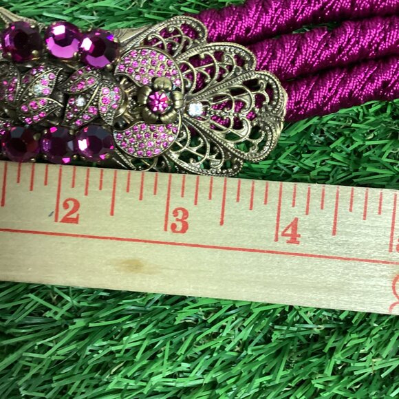 Vintage Gutos West Germany Purple Braided Rope & Rhinestone Belt S/M main image 4
